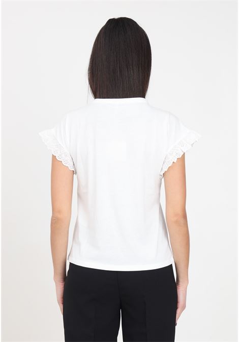 White women's t-shirt onliris s/s emb top jrs noos ONLY | 15255618Cloud Dancer